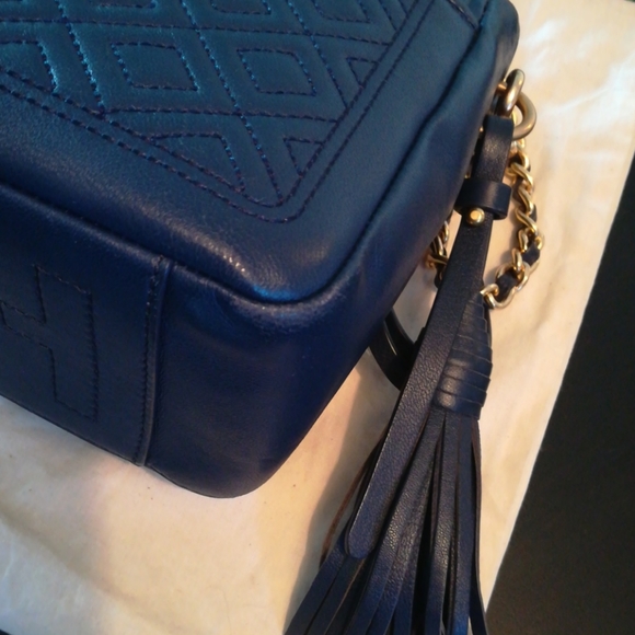 Tory Burch Fleming Satchel in Navy - Picture 14 of 16